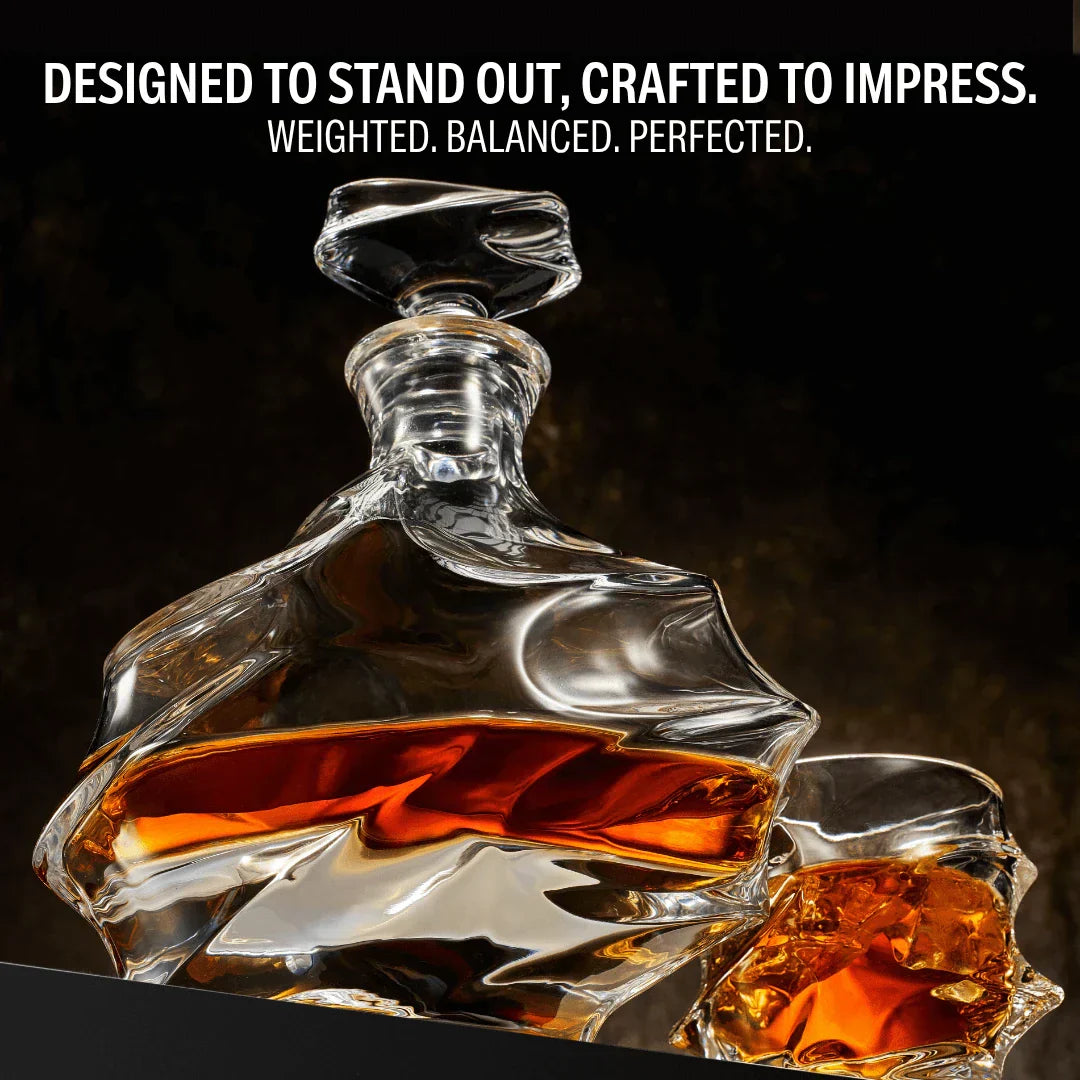 Storm Japanese Crystal Glasses & Decanter Set